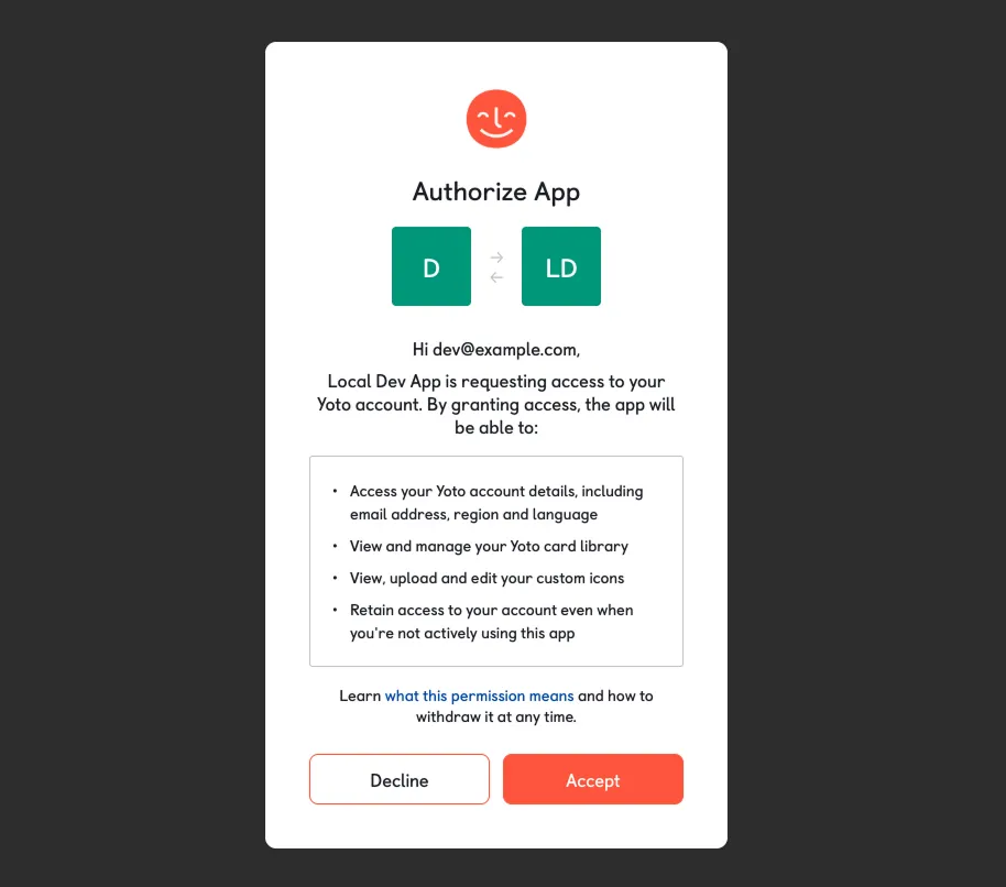 Yoto consent scopes example
